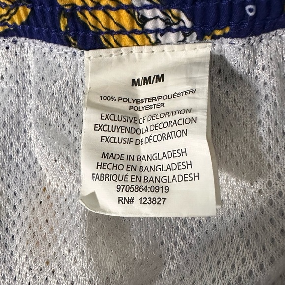 Surf Society Swim Shorts Beer Print Drawstring Waistband Mesh Lined Blue Medium - Picture 7 of 9